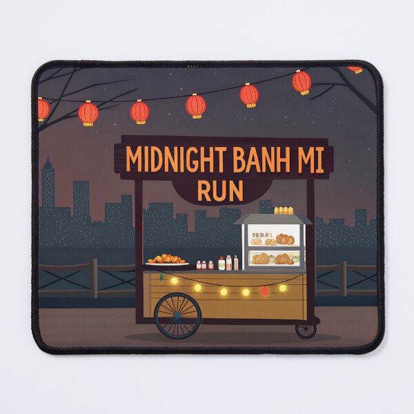 Item preview, Midnight Banh Mi Run – Vietnamese Street Food Cart Night Scene Illustration designed and sold by VividOrganica.