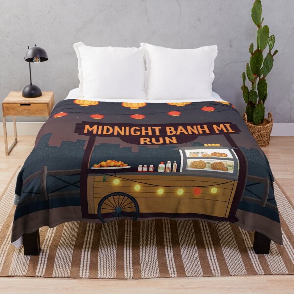 Item preview, Midnight Banh Mi Run – Vietnamese Street Food Cart Night Scene Illustration designed and sold by VividOrganica.