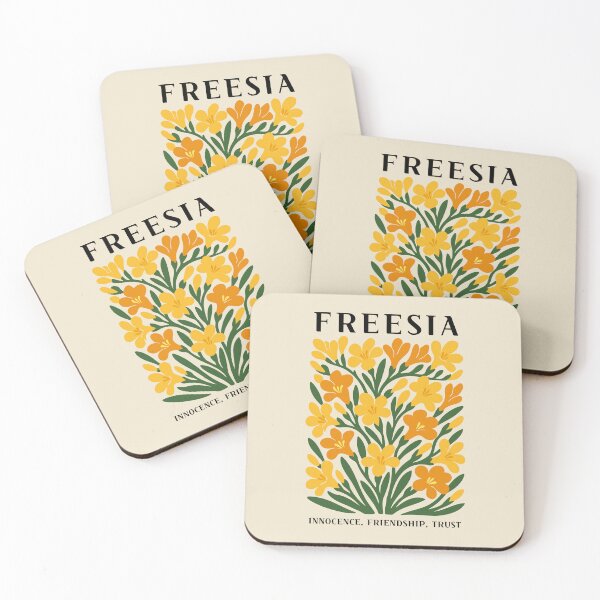 Item preview, Freesia Flower Poster | Elegant Botanical Art with Name & Meaning designed and sold by JOOKDesign.