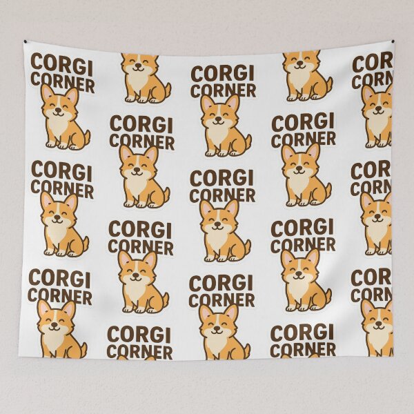 Item preview, Cute Corgi Cartoon Sticker – “Corgi Corner” Vinyl Decal for Corgi Moms & Dog Lovers designed and sold by latestmerchshop.