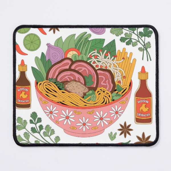 Item preview, Colorful Pho Ingredients Illustration – Whimsical Vietnamese Noodle Bowl Art designed and sold by VividOrganica.