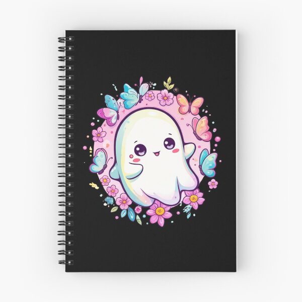 Item preview, Butterfly Spirit Ghost – Cute Kawaii Chibi Halloween Design with Flowers and Neon Butterflies designed and sold by ColorSplash123.