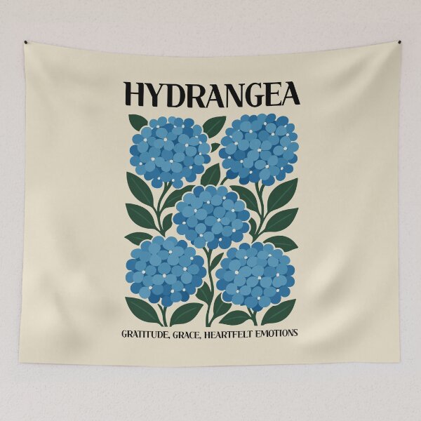 Item preview, Hydrangea Flower Poster | Elegant Botanical Art with Meaningful Quote designed and sold by JOOKDesign.