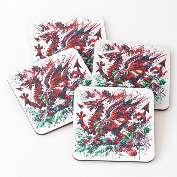 Artikelvorschau, Walisischer roter Drache Aquarell Splash entworfen und verkauft von CelticSoulShop.