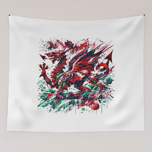 Item preview, Welsh Red Dragon Watercolor Splash designed and sold by CelticSoulShop.