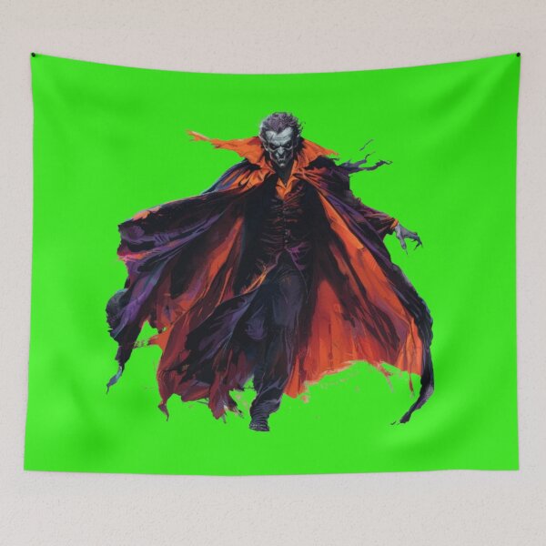 Item preview, Dark Vampire in Fiery Cloak – Gothic Halloween Horror Design designed and sold by AlexLineArt.