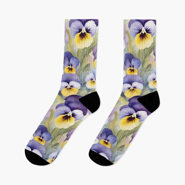 Item preview, Violet Pansies  flowers,  Elegant  Romantic  Pastel Colors,  Purple Pansies Flowers  Watercolor designed and sold by KolorellaS.