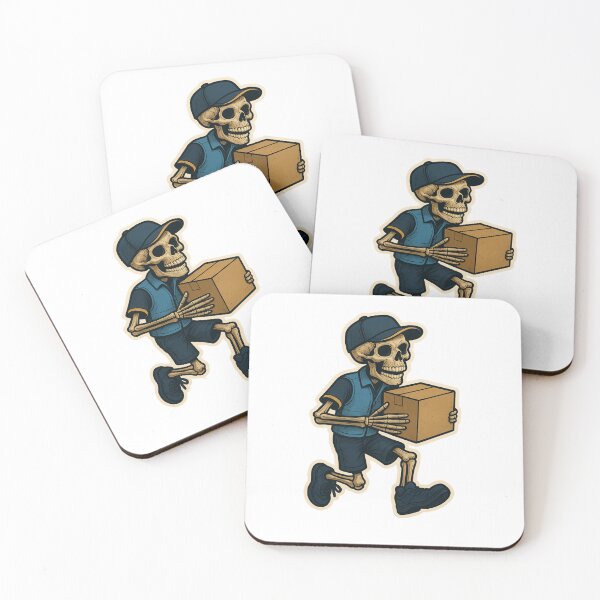 Item preview, Skeleton Deliveryman delivering a package designed and sold by BrinaandPops.