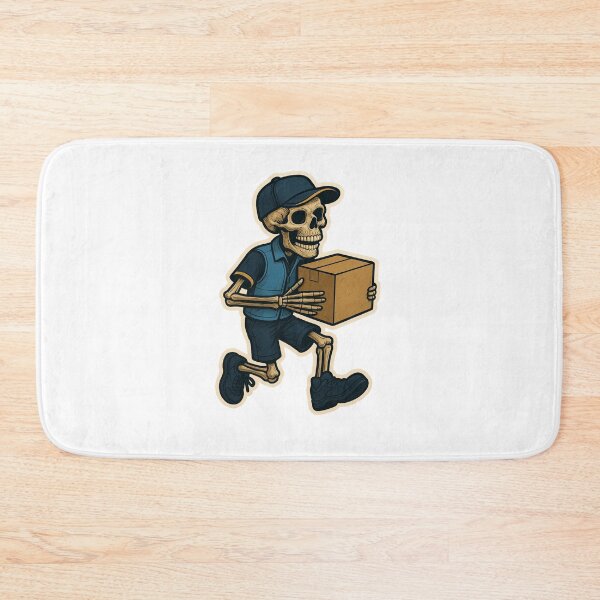 Item preview, Skeleton Deliveryman delivering a package designed and sold by BrinaandPops.