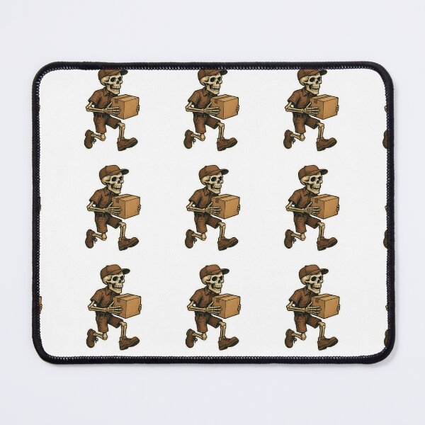 Item preview, Skeleton Deliveryman delivering a package, Brown uniform designed and sold by BrinaandPops.