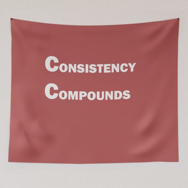 Item preview, Consistency Compounds – Growth Mindset Quote designed and sold by ArtNestVerse.