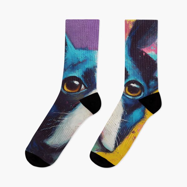 Item preview, Bright Modern Boston Terrier Dog Portrait designed and sold by AutoPopStudio.