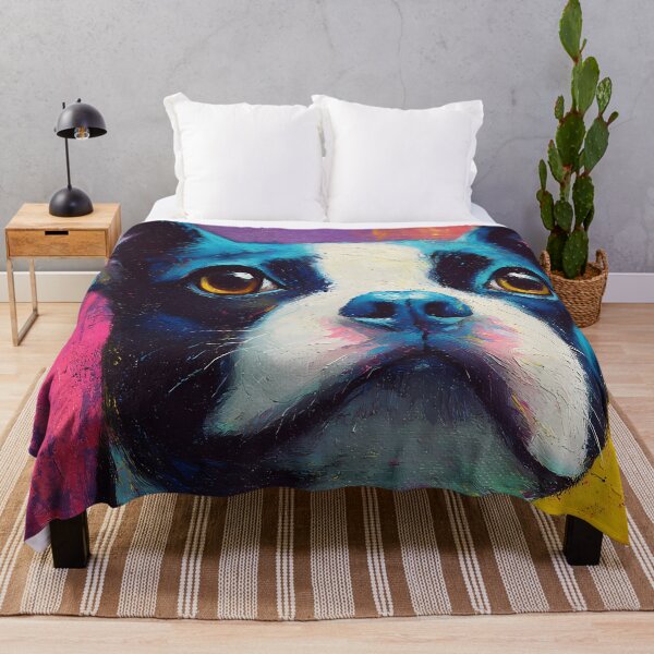 Item preview, Bright Modern Boston Terrier Dog Portrait designed and sold by AutoPopStudio.