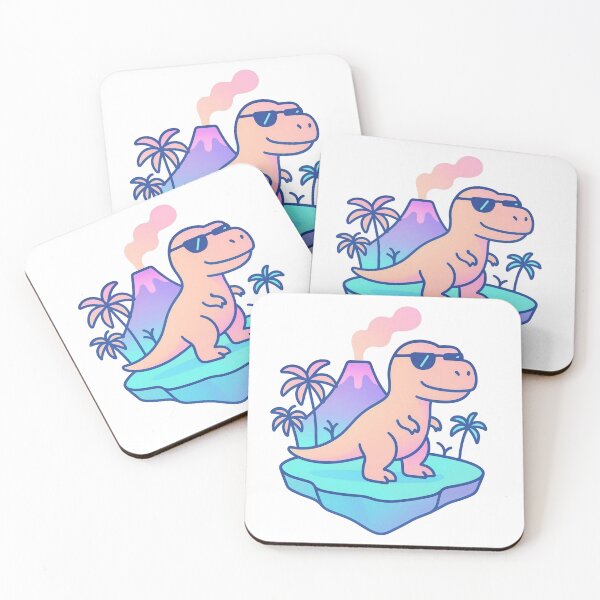 Item preview, Cute Dinosaur on Island | Volcano Adventure Vector Art for Kids, Stickers & Apparel designed and sold by spicytshorts.