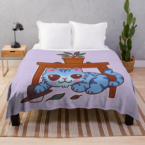 Item preview, Blue Tabby Cat Under Table with Plant designed and sold by BGMeYou.