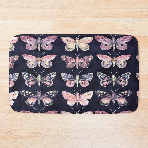 Item preview, Night Garden Dark Purple Pink Watercolor Moths All Over designed and sold by Feeling Artsy.