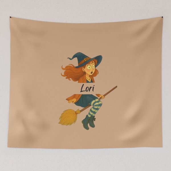 Item preview, Lori Name Customized Halloween Cute Witch designed and sold by Our Bible Journey.