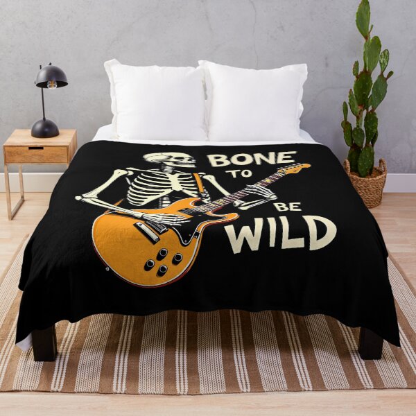 Item preview, Bone To Be Wild Funny Halloween Skeleton Playing Guitar designed and sold by SideKickCreates.