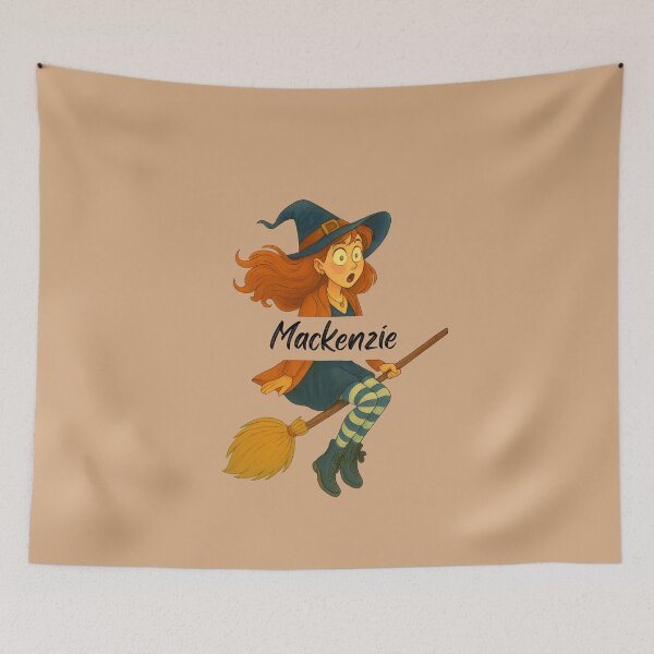 Item preview, Mackenzie Name Customized Halloween Cute Witch designed and sold by Our Bible Journey.