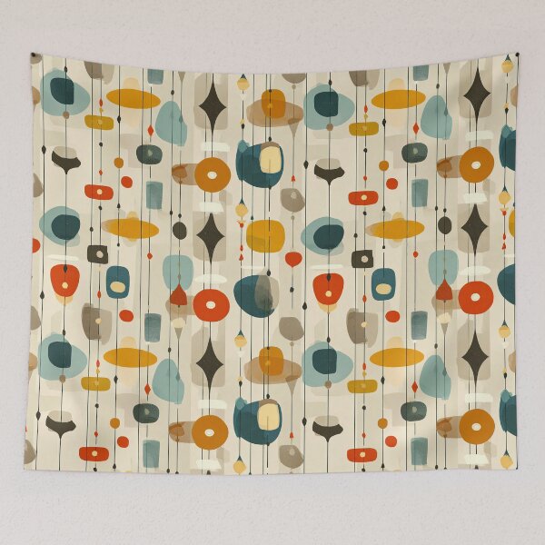 Item preview, Mid-Century Modern Abstract Shapes Pattern designed and sold by Kybruno's Creations.