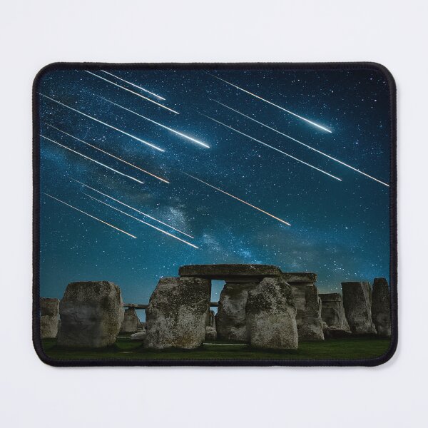 Item preview, Shooting Stars Over Stonehenge – Cosmic Nightscape Art designed and sold by nigejohn.