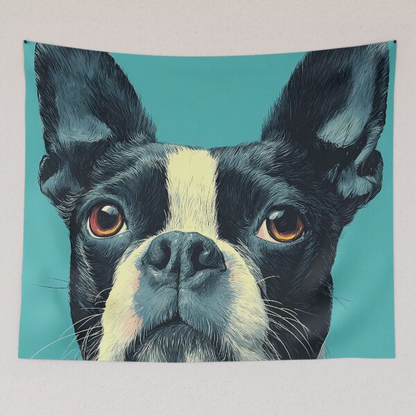 Item preview, Boston Terrier Modern Abstract Dog Painting designed and sold by AutoPopStudio.