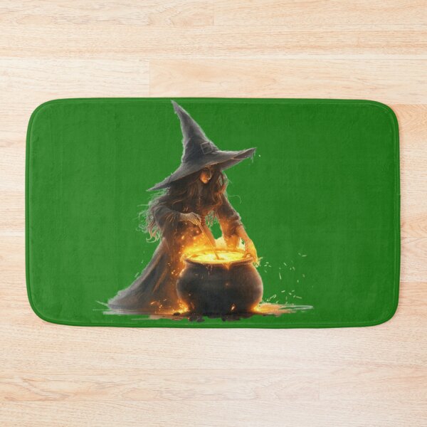 Item preview, Witch Brewing Potion – Spooky Halloween Magic Cauldron Art designed and sold by AlexLineArt.