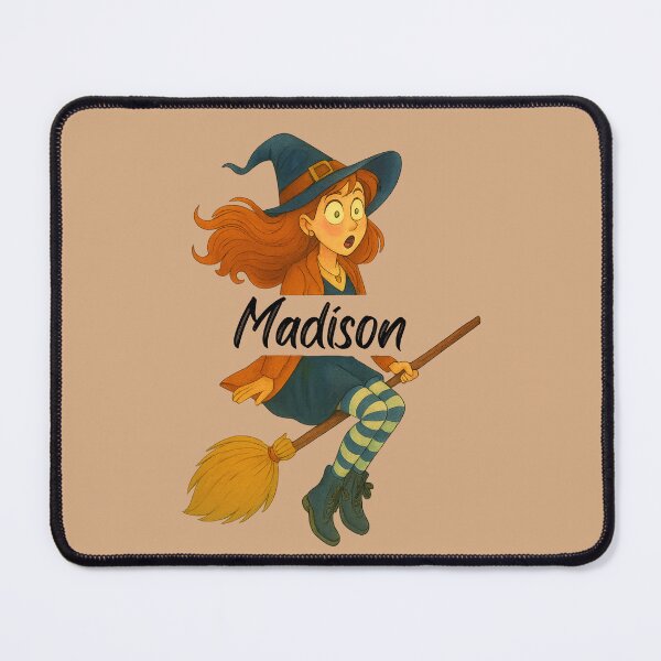 Item preview, Madison Name Customized Halloween Cute Witch designed and sold by Our Bible Journey.