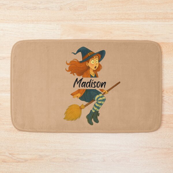 Item preview, Madison Name Customized Halloween Cute Witch designed and sold by Our Bible Journey.