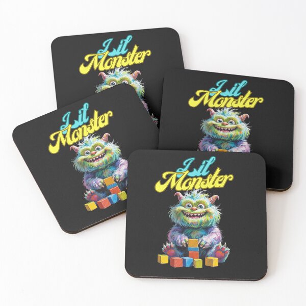 Item preview, Lil’ Monster – Vibrant Rainbow Baby Creature with Blocks designed and sold by Kindloom.