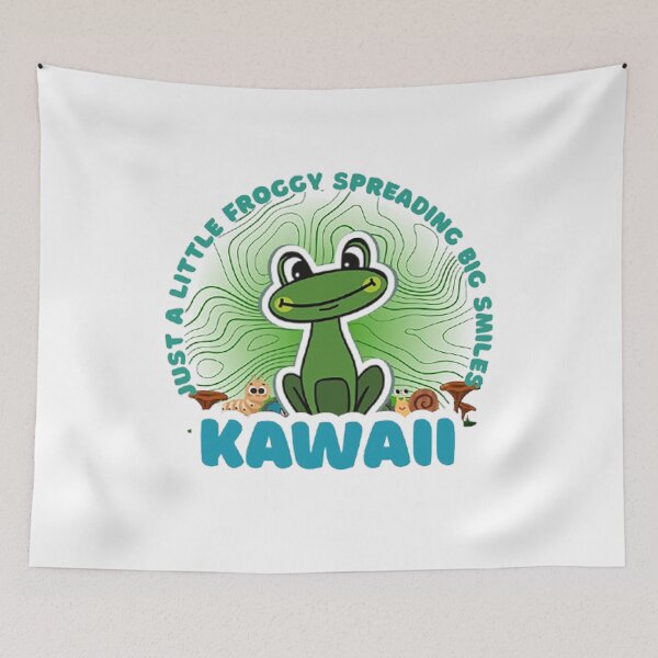Item preview, Kawaii Frog – Just a Little Froggy Spreading Big Smiles designed and sold by MR-GOLDEN.