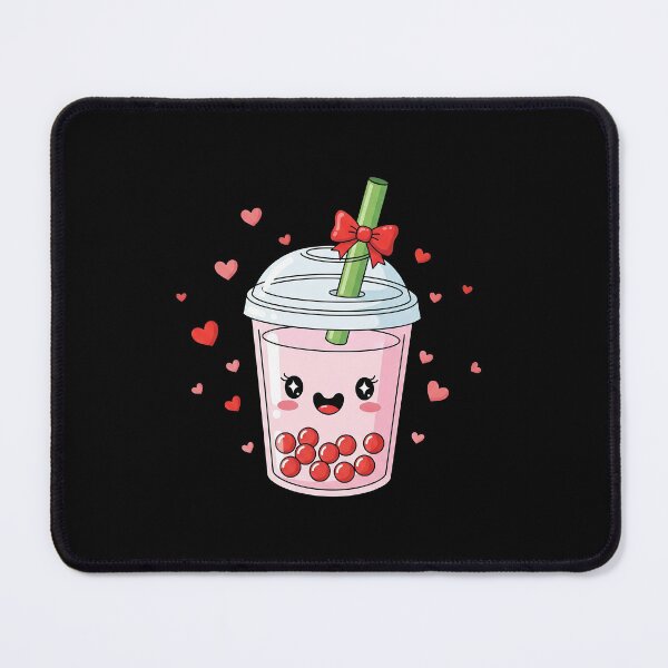 Item preview, Cute Kawaii Strawberry Bubble Tea Love designed and sold by istoriadesign.