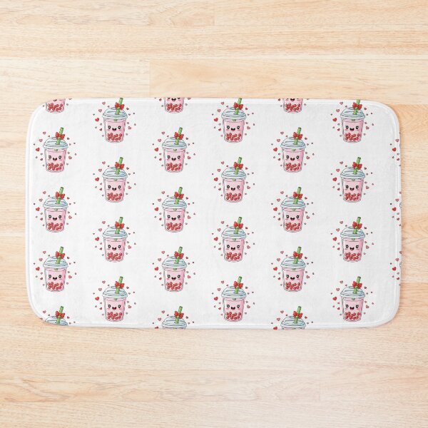 Item preview, Cute Kawaii Strawberry Bubble Tea Love designed and sold by istoriadesign.