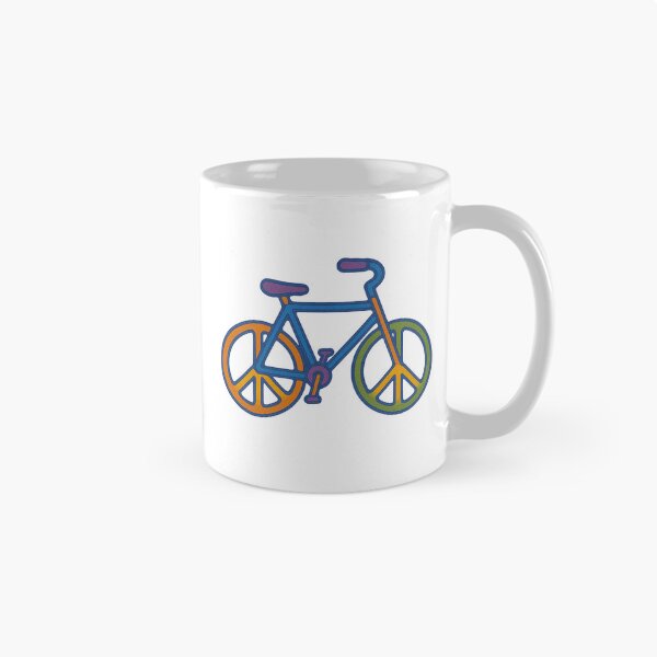 Item preview, Peace sign bicycle design with retro vibes for cyclists designed and sold by FrictionMaxxing.