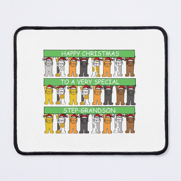 Item preview, Happy Christmas to Step-Grandson Cats in Santa Hats designed and sold by KateTaylor.