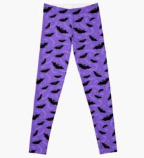 Purple Halloween Bat Night Leggings