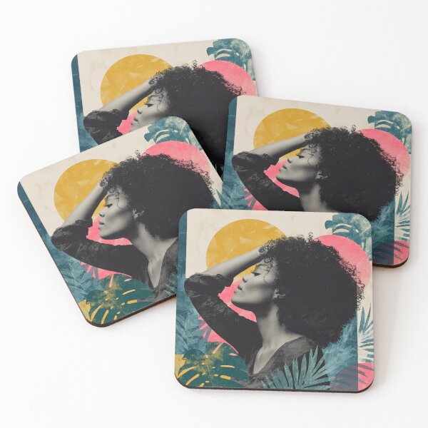 Item preview, Bold Afro Portrait – Modern Tropical Pop Art Collage designed and sold by Moss and Moon Studio.