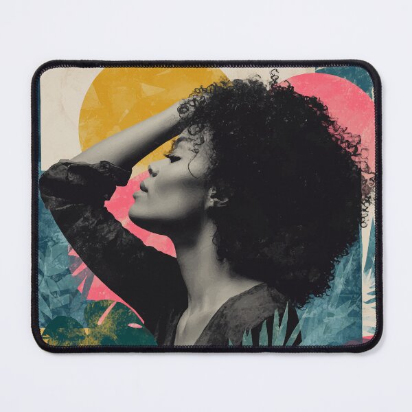 Item preview, Bold Afro Portrait – Modern Tropical Pop Art Collage designed and sold by Moss and Moon Studio.
