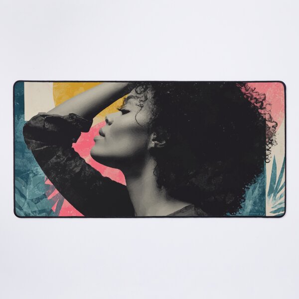 Item preview, Bold Afro Portrait – Modern Tropical Pop Art Collage designed and sold by Moss and Moon Studio.