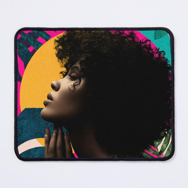 Item preview, Bold Afro Portrait – Modern Tropical Pop Art Collage designed and sold by Moss and Moon Studio.