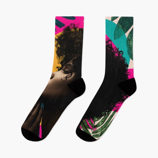 Item preview, Bold Afro Portrait – Modern Tropical Pop Art Collage designed and sold by Moss and Moon Studio.