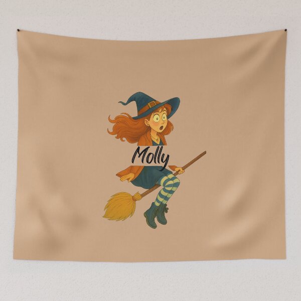Item preview, Molly Name Customized Halloween Cute Witch designed and sold by Our Bible Journey.