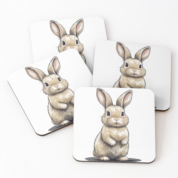 Item preview, Adorable and highly detailed illustration of a light brown bunny rabbit standing upright with a curious designed and sold by Royalsticker.