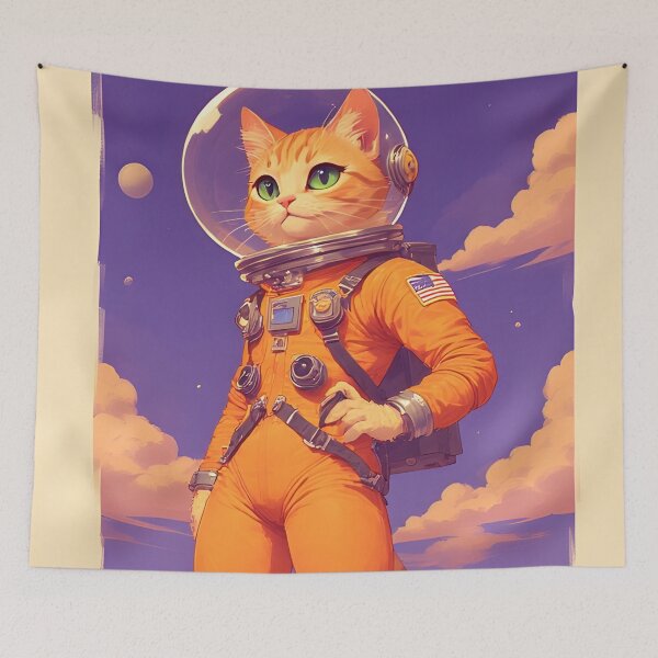 Item preview, The mysterious space cat ensures a happy future designed and sold by she-devil-shirt.