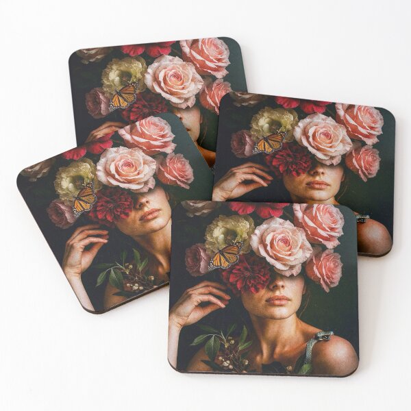 Item preview, Beauty and Temptation: Surreal Portrait with Roses, Snake, and Butterfly designed and sold by seamless.