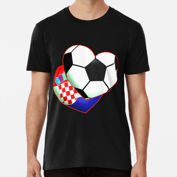Fußballherz Kroatien Premium T-Shirt