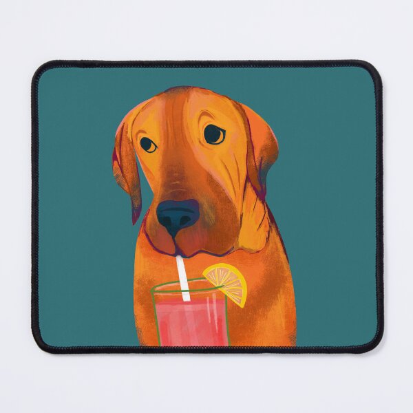 Item preview, Sit, Stay and Sip. Whimsical Mastiff drinking lemonade designed and sold by Kathy Osborne Studio.