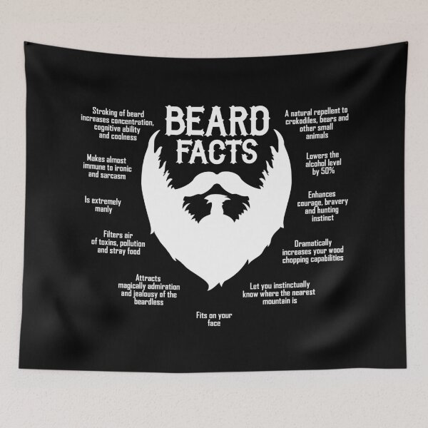 Item preview, Beard Facts English (white) designed and sold by hard2wear.