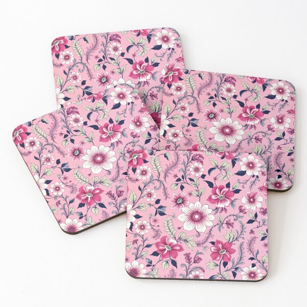 Item preview, Pink and blue paisley floral pattern  designed and sold by BunnyandBloom.