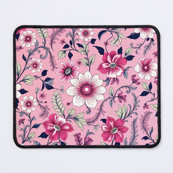 Item preview, Pink and blue paisley floral pattern  designed and sold by BunnyandBloom.